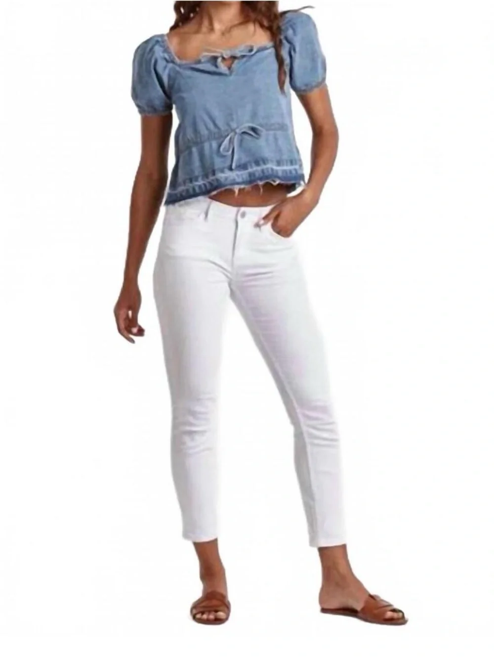 Dear John Mia Denim Crop Top | Size Small | Shierro | NWT - Picture 6 of 7